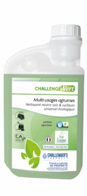 MULTIUSAGES AGRUME 1L DOSEUR Challenge'Vert - ECOLABEL NETTOY. NEUTRE SOL SURFACE