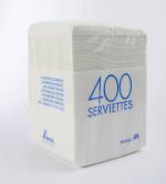 SERVIETTES OUATE 30X30 BLANC - LOT DE 3200 UN PLI